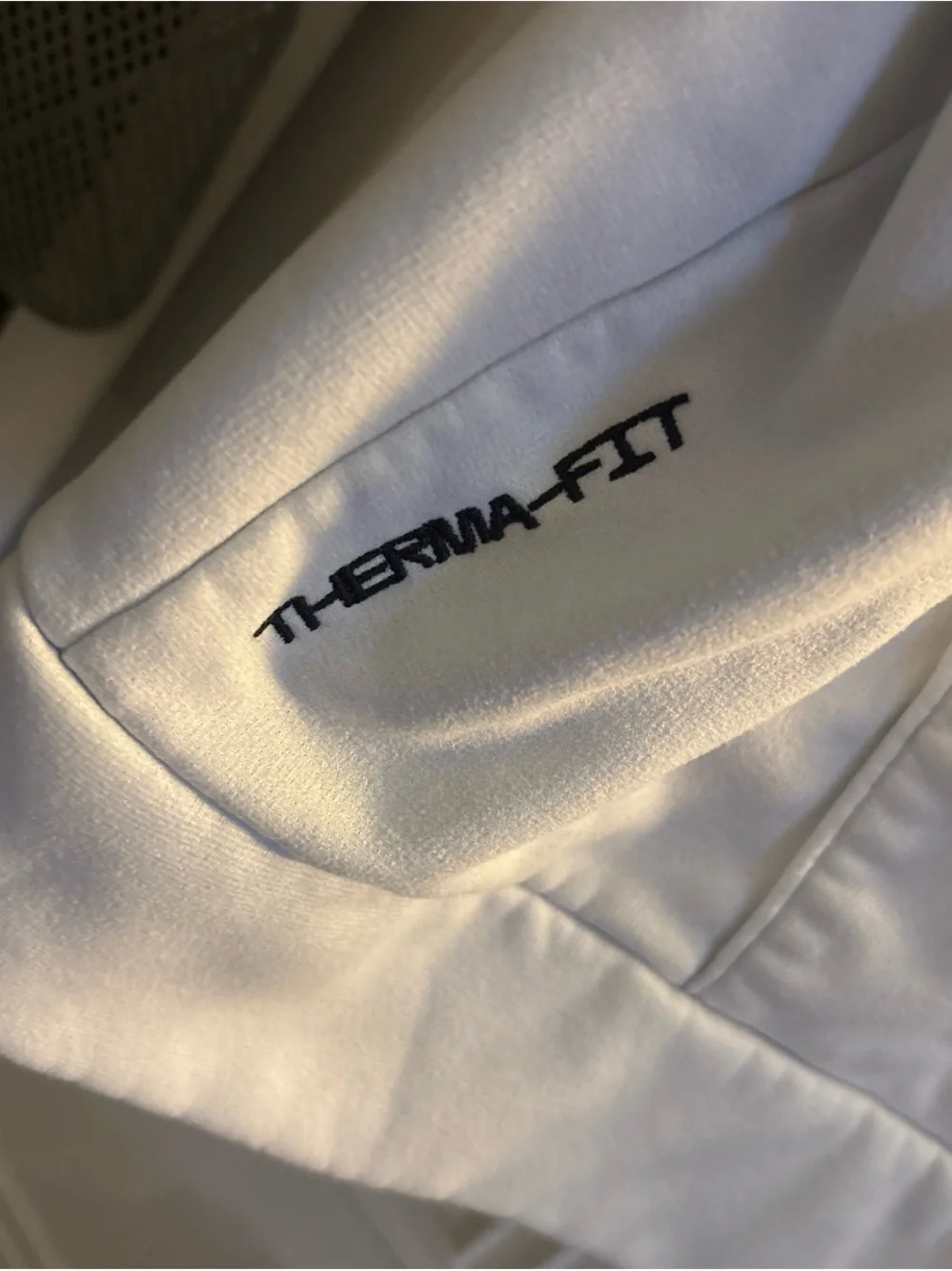 Nike White Therma-FIT Pullover Hoodie with Black Logo